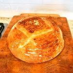 Photo of homemade sourdough.