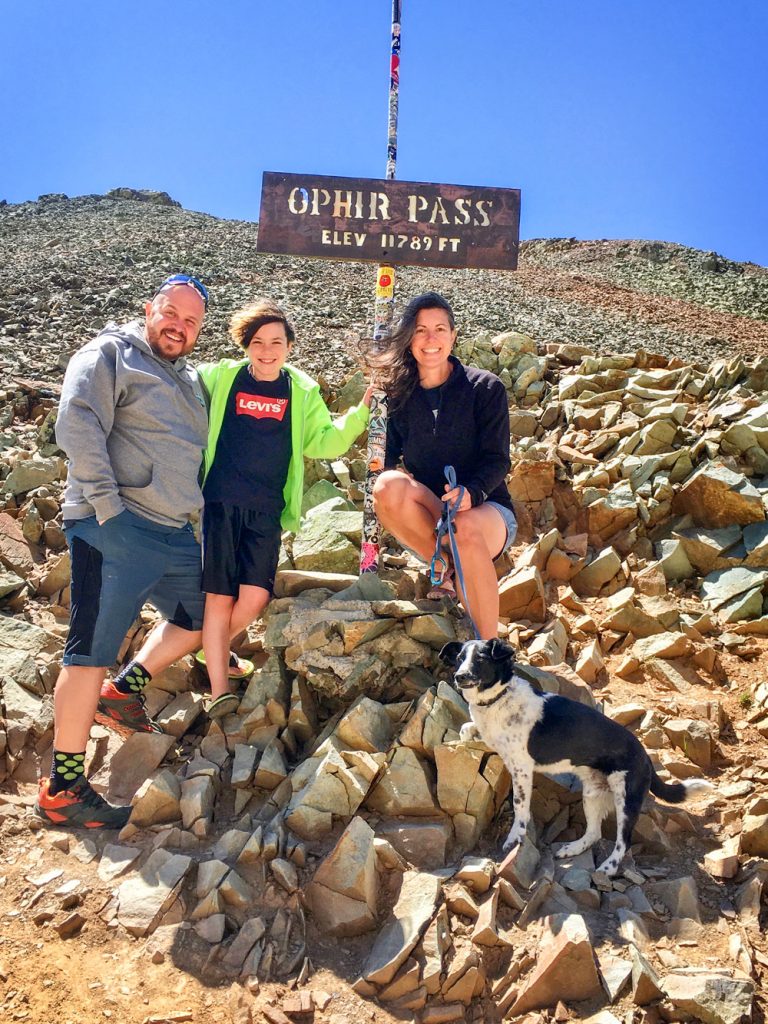 Photo of the King family at Ophir Pass.