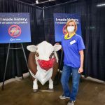 Photo of resident Brenda Bushey volunteering at a vaccination event.