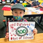 Andre P. boldly declares his survival of the first 100 days of kindergarten