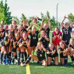 Photo of the Rock Canyon High School girls varsity soccer team.