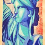 Photo of Olivia Potter’s patriotic rendition of the Statue of Liberty